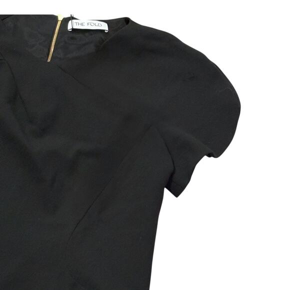 NWT The Fold Cocktail Dress - Black Short Sleeves - Midi Sheath - Size 12 - Picture 7 of 12